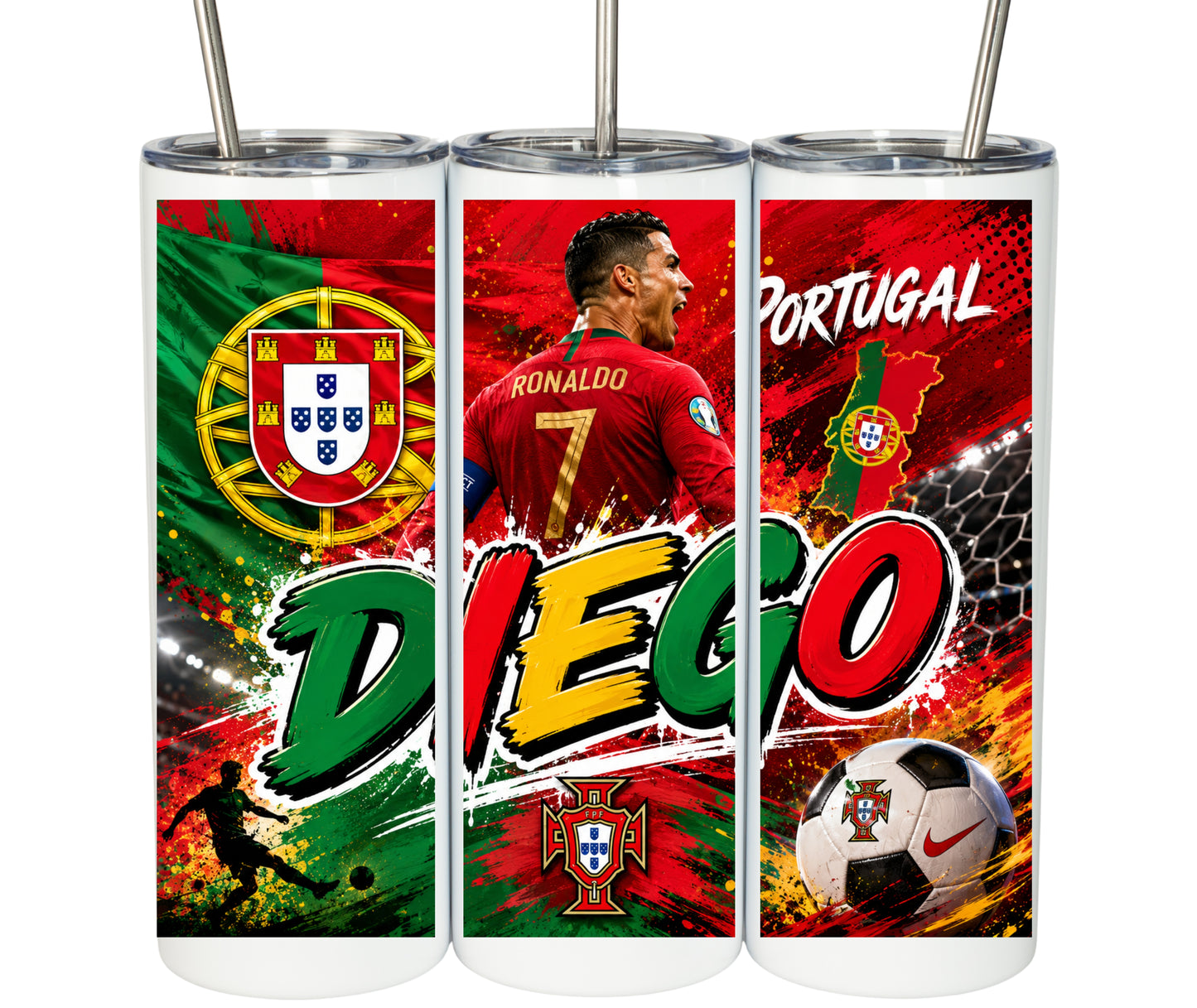 Termo 20 onzas personalizable Futbol. Portugal