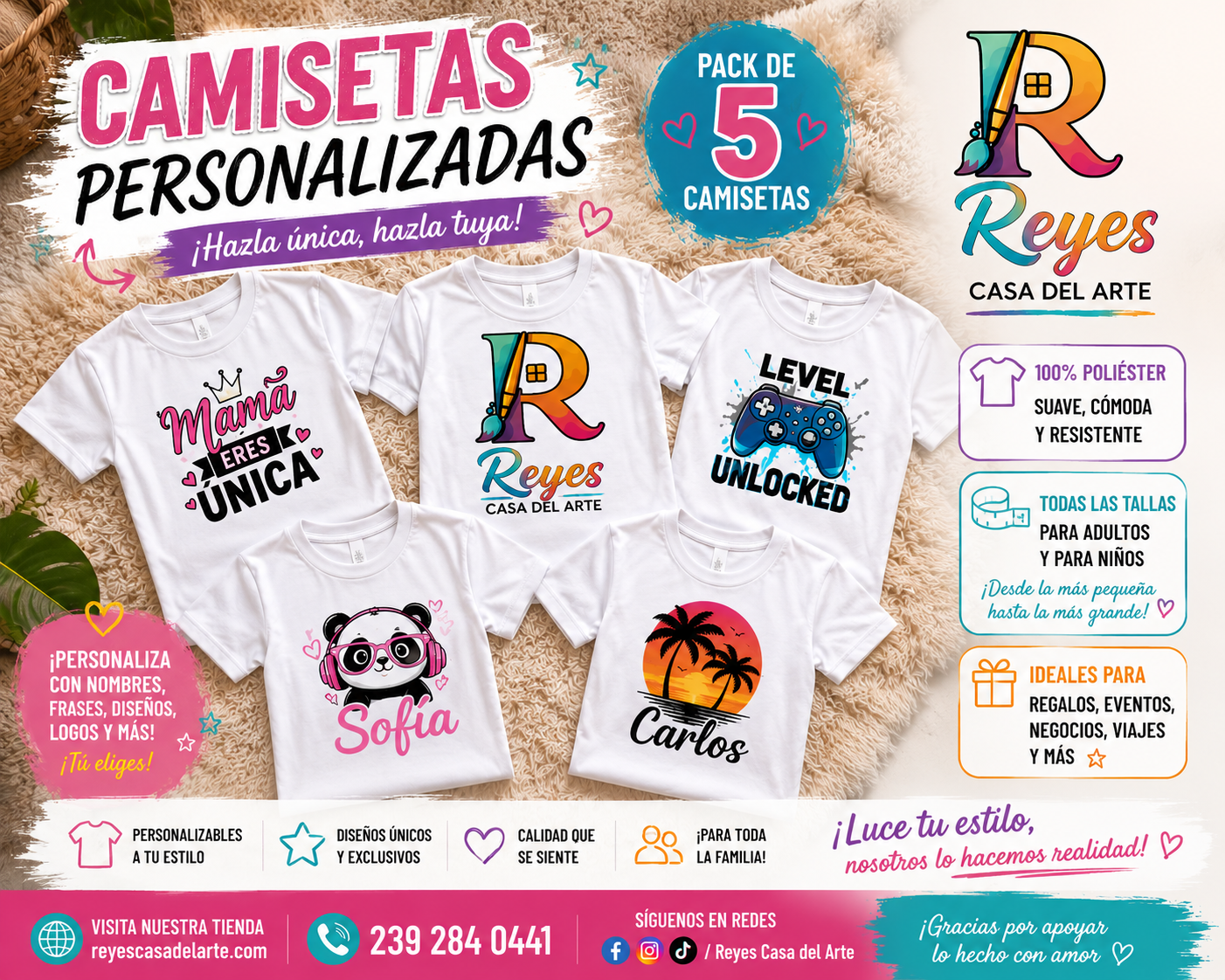 Juegos Familiar Camisa 5 Personalizables
