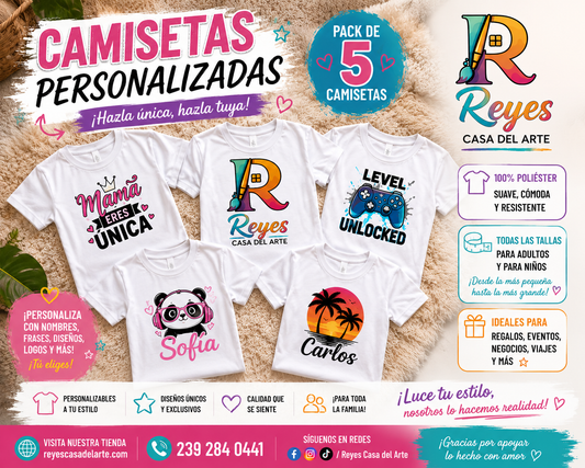 Juegos Familiar Camisa 5 Personalizables